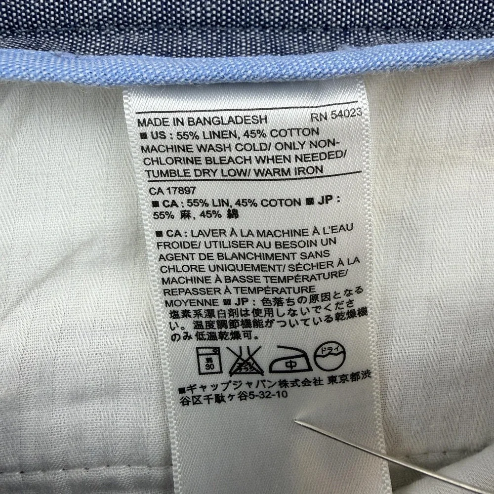 Banana Republic Aiden Chino Pants Mens 35x30 Beige Slim Fit Linen Blend Casual